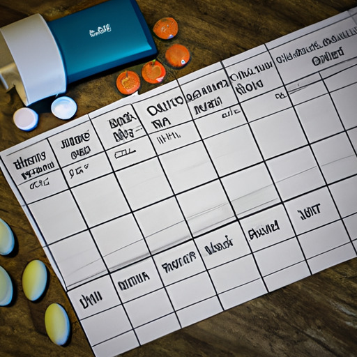 צילום של תרופות שונות לסוכרת יחד עם לוח זמנים יומי לנטילתן