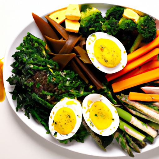 תמונה של ארוחה מאוזנת ידידותית לסוכרתיים, המציגה מגוון ירקות צבעוניים, חלבונים רזים ופחמימות טובות